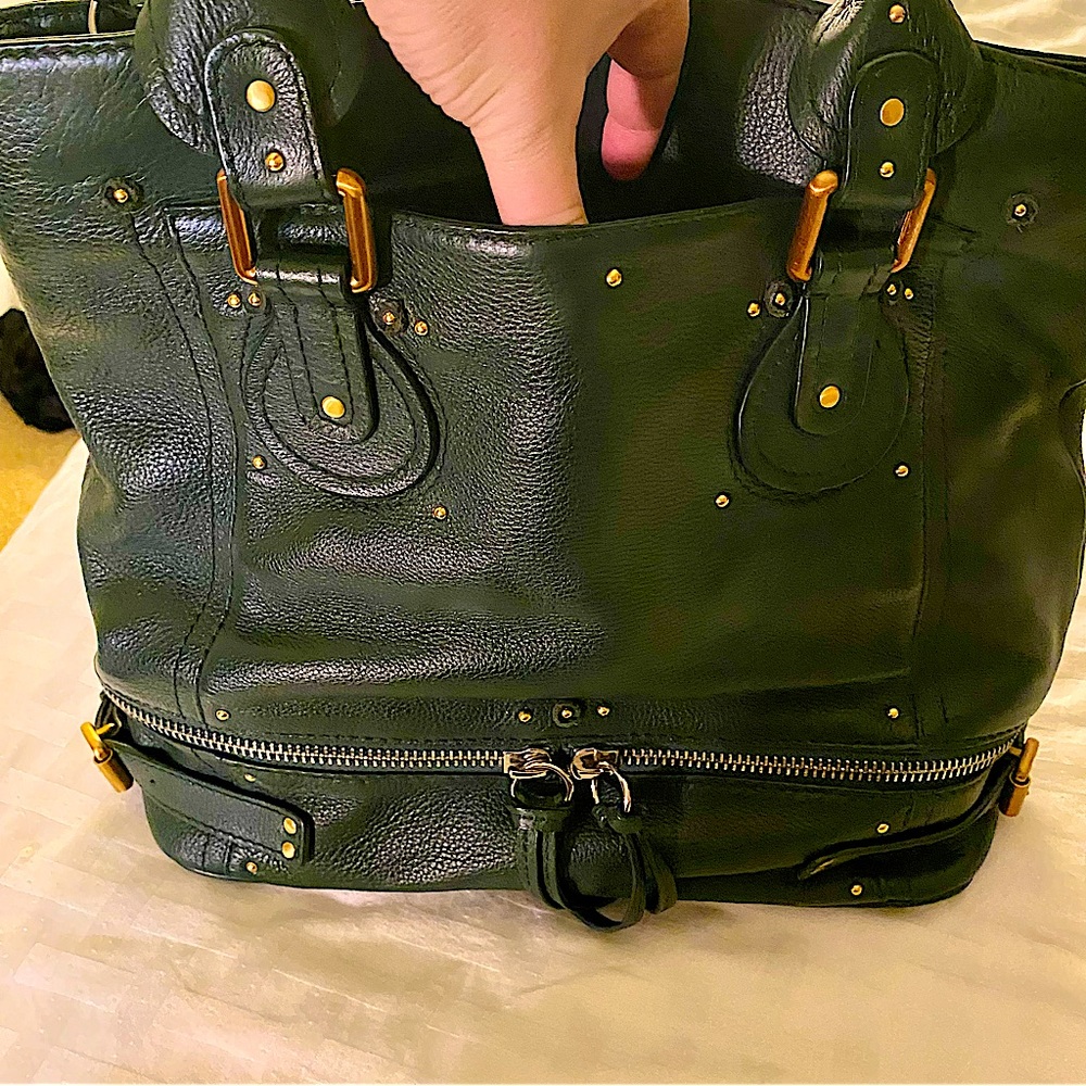 Green Italian Leather Bag Gem